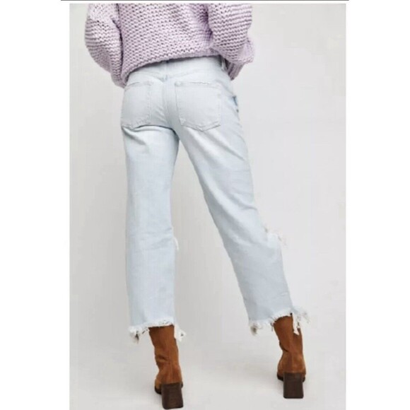 Free People We The Free Maggie Mid-Rise Straight Leg Cropped Jeans Size 27 - Picture 3 of 10